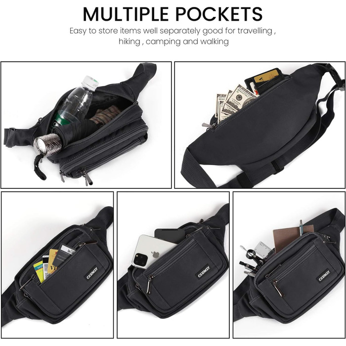 Чоловіча та жіноча бананка/поясна сумка CXWMZY, камуфляж/чорний, універсальний розмір