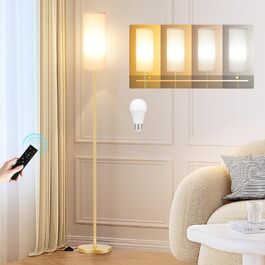 Стельова лампа PreeOtti для вітальні з LED, диммуванням, пультом, 4 колірними температурами, сірий абажур, для вітальні, спальні, офісу