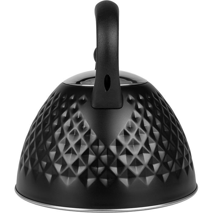 Чайник Karl Hausmann 3L з автоматичним свистком - чорний, з нержавіючої сталі, для індукційних, газових та електричних плит