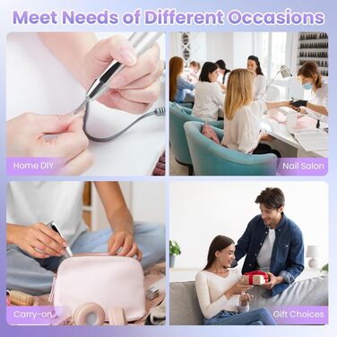 Електричний набір для манікюру та педикюру Xoali 13 в 1, 35000 об/хв, для гелю, акрилу, натуральних нігтів