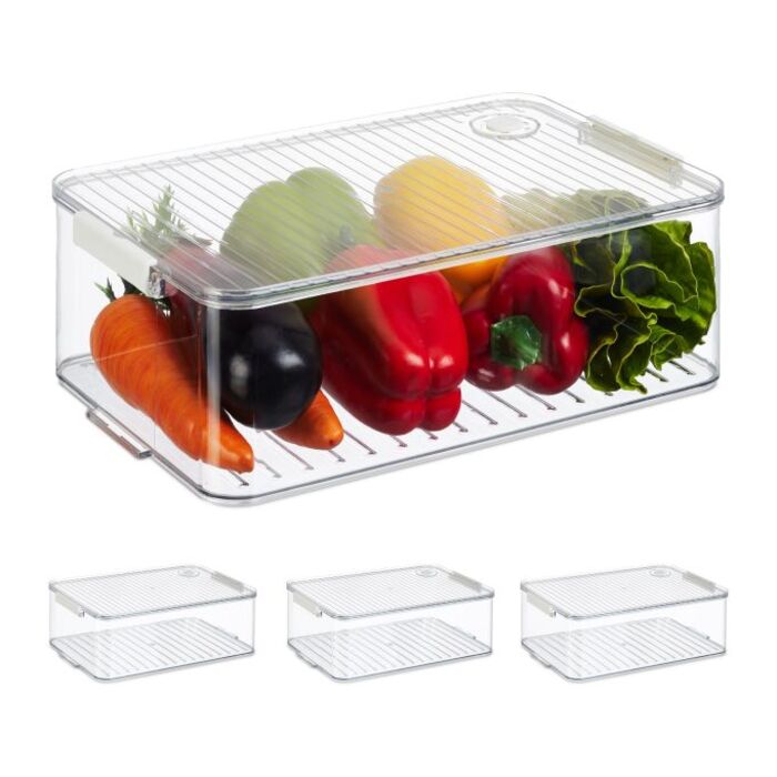 Relaxdays Refrigerator Organizer 4-Piece Set