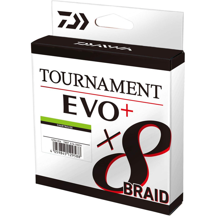 Плетена рибальська волосінь Daiwa Tournament X8 EVO+ 0,18 мм 135 м салатова
