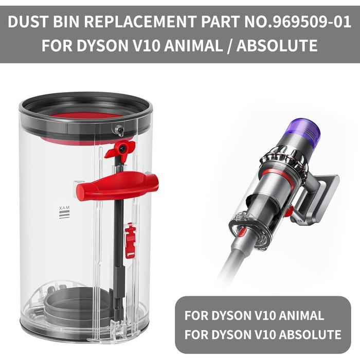 Замінний контейнер для пилу Dyson V11, V15, SV14, SV15, SV22 - аксесуар для пилососа, прозорий та надійний