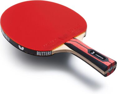 Стіл тенісний ракетковий набір Butterfly Champion | Професійний ракетковий набір для досвідчених гравців | ITTF, Чорний, Червоний, Конкав