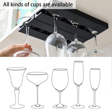 Підвісні тримачі для келихів Miaomiao Weinglashalter (2 шт.), без свердління
