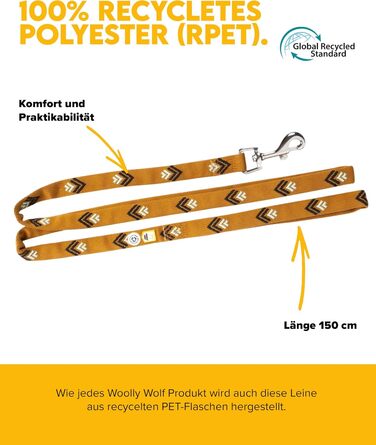 Вольф Sea to Summit Leine 1,5 м - міцна нашийова стрічка для собак з переробленого поліестеру та нержавіючої сталі, навчальна повід для прогулянок та дресирування