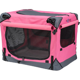 Foxdevil® Складана переноска для собак та котів середніх порід – переноска для тварин у машину та дім (світло-рожевий, M)