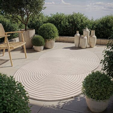 Килим Santo Plus для вітальні та спальні: якісний, легкий у догляді, довговічний, сучасний дизайн, підходить для вулиці, кремовий (200 x 280 см)