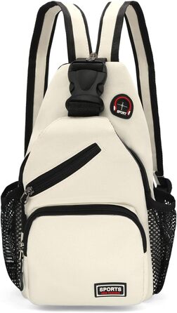 Сумка-слінг через плече, рюкзак для жінок та чоловіків з оксфордської тканини. Сумка через тіло, спортивна сумка, casual, для активного відпочинку, подорожей, покупок (Біла)