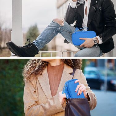 Органайзер для аксесуарів Lacdo: чохол для USB-накопичувачів, кабелів та флеш-пам'яті (блакитний)