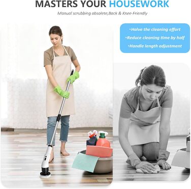 Електрична щітка для прибирання 9-в-1 з 8 насадками. Багатофункціональний інструмент для дому, кухні, ванної кімнати та авто.