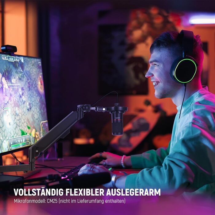 NEEWER Тримач для мікрофона MS002 - настільний, з демпфером, поворотний, з кабелеуправлінням, для подкастів, ігор, стрімінгу