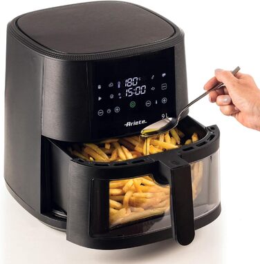Фритюрниця аерологічна Ariete 4633 4L, 1400 Вт, 9 програм, чорна