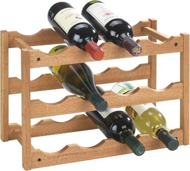 WENKO Stool Norway, warm accented square high-quality living stool with clear lacquer seal, natural solid walnut wood, Scandinavian design, 40 x 46 x 30 cm, Natural (Wine Rack)
