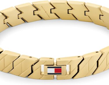 Браслет чоловічий Tommy Hilfiger з нержавіючої сталі з іконним прапором, золотий
