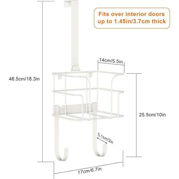 Кріплення для прасувальної дошки TJ.MOREE для дверей/стіни, біле. Організатор для прасування, зберігання прасувальної дошки та праски.