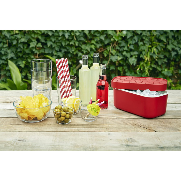 Форма для льоду Lékué Eiswürfelbox, червона, 12x22x8 см