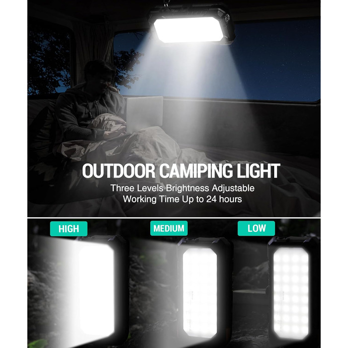 Powerbank BLAVOR 20000mAh з сонячною панеллю, USB-C PD 18W, для зарядки телефону та планшета, чорний