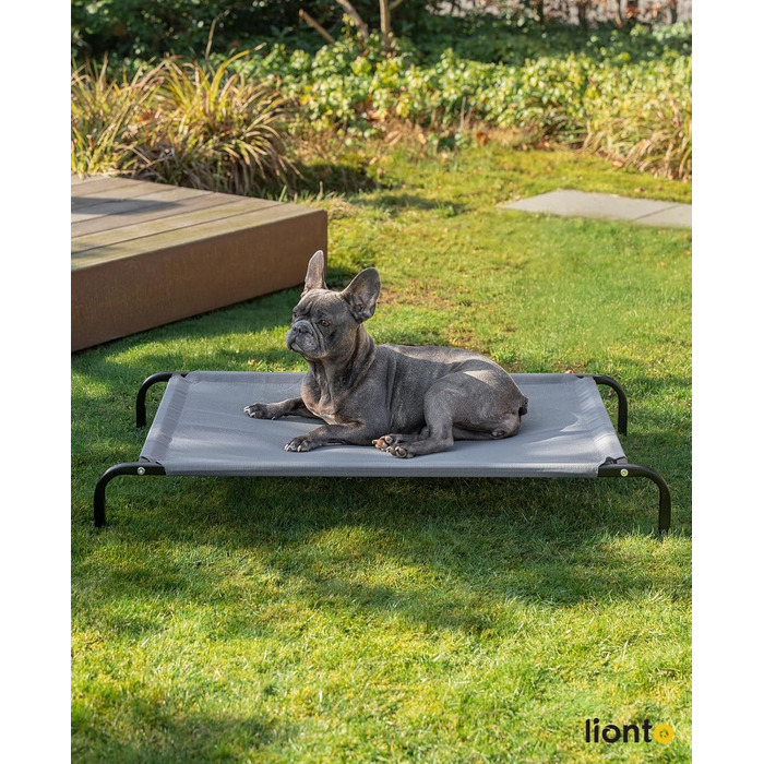Textilene fabric dog bed, (L) 100 x 76 cm, (L 106 x W 62 x H 15 cm, Grey)
