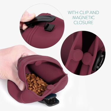 Набір з 2 Silikon Futterbeutel Navaris для собак - 2шт. Сумки для ласощів, корму, води (сірий & червоний)