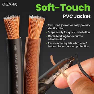 Кабель для акустики GearIT 12 AWG (30.48 м), чорний - для домашнього кінотеатру та авто