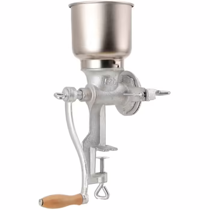 TABODD 500ML Manual Grain Grinder Mill, Adjustable Clamp Mill Corn Grain Mill Cast with 13cm & 4cm Hopper Stainless Steel Grinder Manual Grain Mill for Corn, Coffee Beans, Wheat, Nuts, Herbs