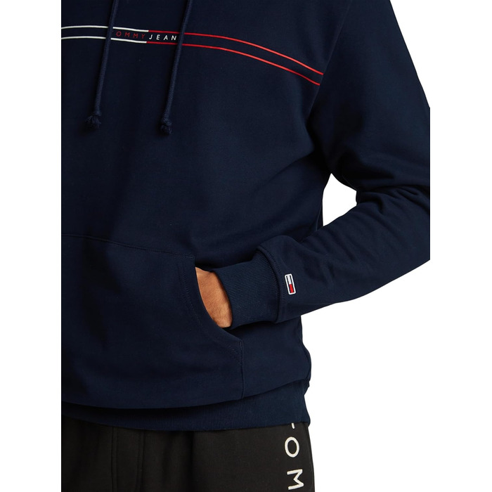 Чоловічий худі Tommy Jeans Entry Graphic з каптуром, темно-синій (Dark Night Navy), розмір XXL