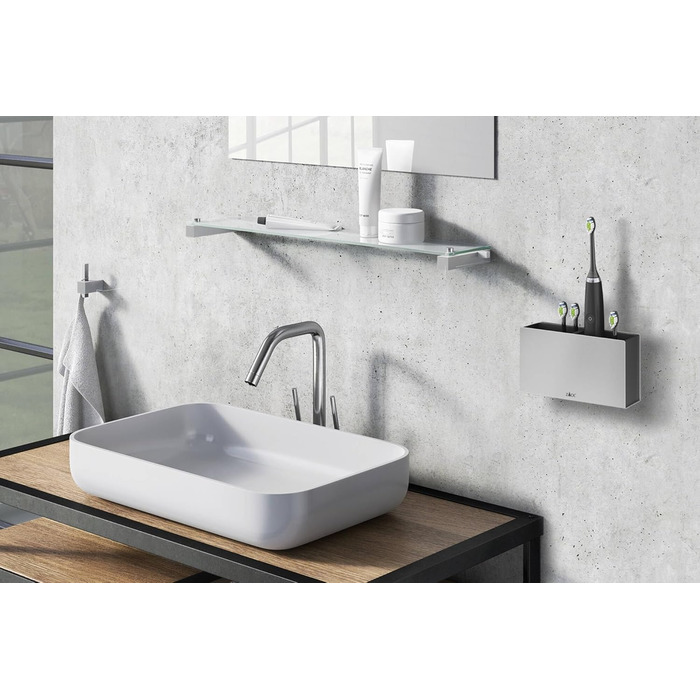 ZACK Potes Toothbrush Holder 16.5x6x9.6cm Matt Chrome
