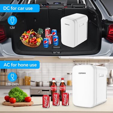 Міні-холодильник 18L з функцією охолодження та нагрівання, 12V/220V, для дому, офісу, кемпінгу та авто