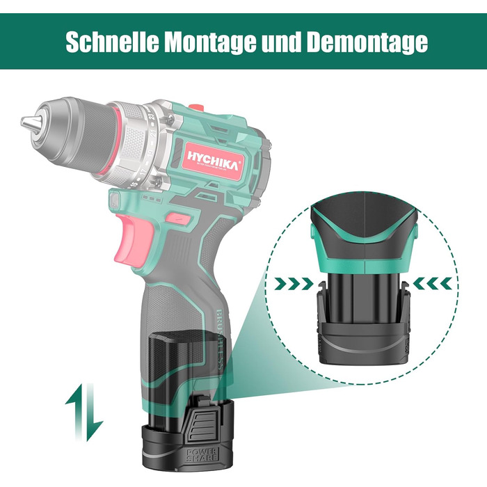 Акумуляторна дриль-шуруповерт HYCHIKA NBT-CD-16.8A-BL: 45Nm, 23+1 момент, 53 шт. аксесуарів, LED, 1500mAh
