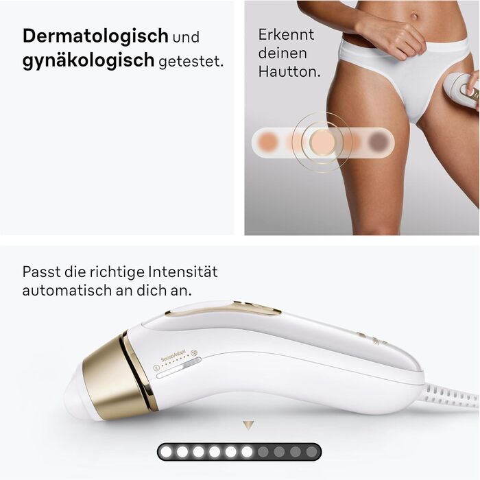 Braun Silk·expert Pro 5 IPL епілятор для безболісної епіляції вдома – білий/золотий (PL5442) + чохол, бритва Gillette Venus та 4 насадки. Зроблено в Німеччині