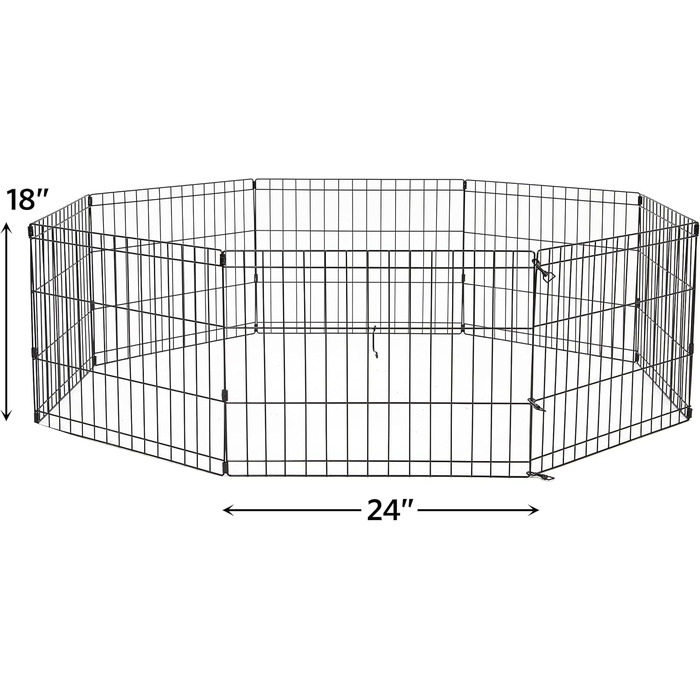 New World Dog Playpen & Exercise Pen - No Door, Black E-Coating, 61x76cm (61x61x18in)