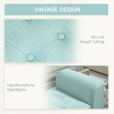HOMCOM Storage Bench, Upholstered Bench with Linen Look, Load Capacity up to 130 kg, Storage Box, for Living Room Bedroom Hallway, 116 x 44 x 58 cm Green | Aosom