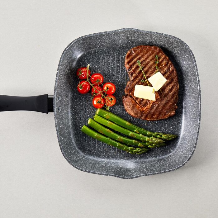 Сковорода гриль Russell Hobbs RH02813EU7 Metallic Marble 28 см з антипригарним покриттям для індукційних плит