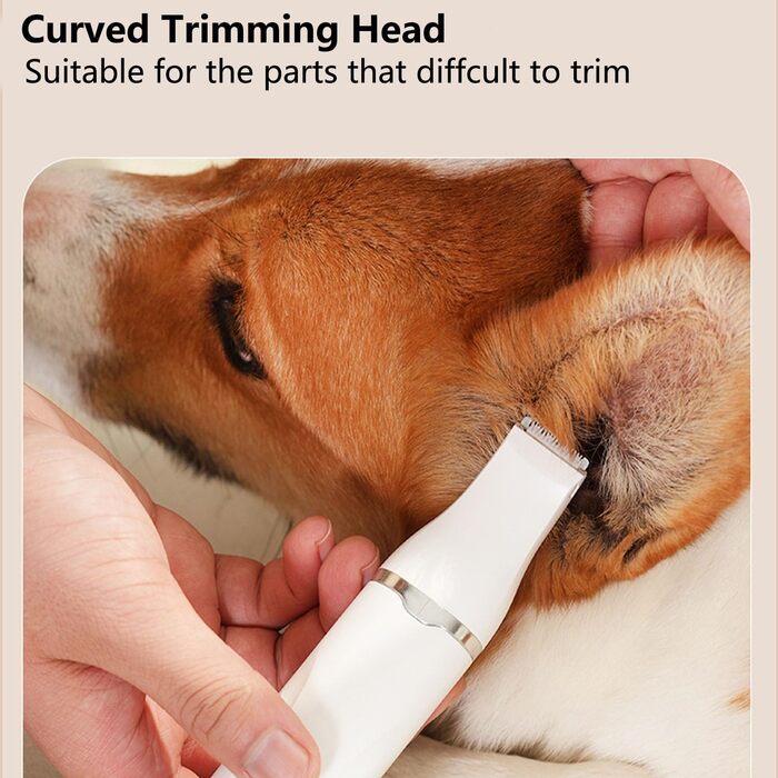 Набір 4-в-1 для стрижки собак та котів: машинка для стрижки, тример для лап, точилка для кігтів. Безшумна, акумуляторна, IPX7, 4 насадки для догляду за тілом, очима, вухами та мордою.