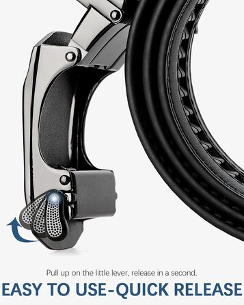 Чоловічий шкіряний ремінь BOSTANTEN з автоматичною пряжкою, 35 мм, регульований, чорний, 135 см (42'-48' талія)