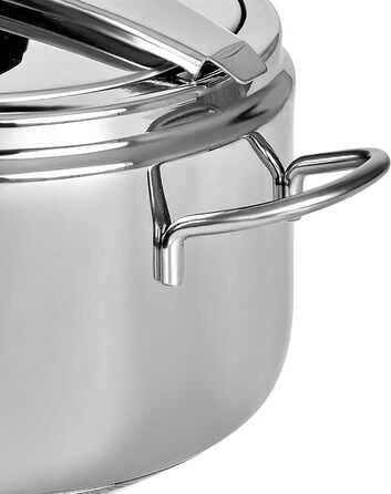 Barazzoni Pressure Cooker, Model, ø22cm, 5lt Capacity, Quick Cooker Model Basic, Ø 22 cm, 5 l Capacity, Induction, Made in Italy, Stainless Steel, Silver Single