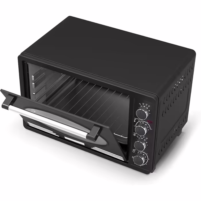 Turbotronic Retro Mini Oven with Convection 45L black, red, blue, beige 2000W, Mini Oven, Pizza Oven, Grill