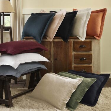 Чорна денна ковдра з наволочками з бавовни, повний розмір