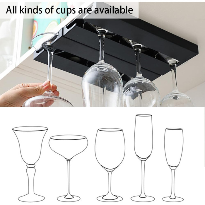 Підвісні тримачі для келихів Miaomiao Weinglashalter (2 шт.), без свердління