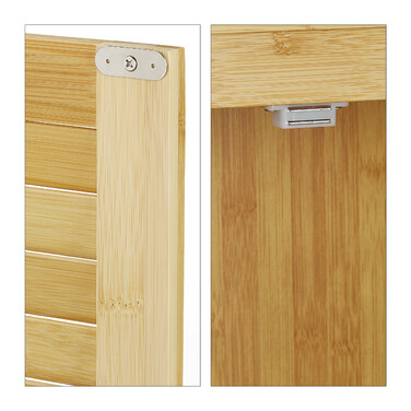Relaxdays Bamboo Slatted Washing Machine Shelf