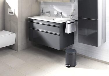 Відро для сміття металеве 12л Durable з педаллю, антрацит, з автоматичним закриттям та знімним відром