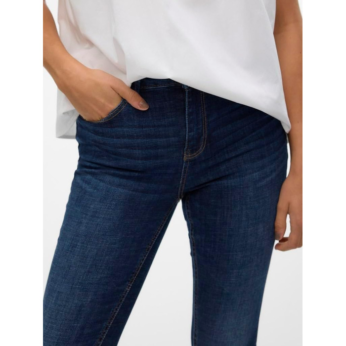 Джинси жіночі VERO MODA Skinny Vmflash Mid Rise Dark Blue Denim (XXL / 30L) - оригінал