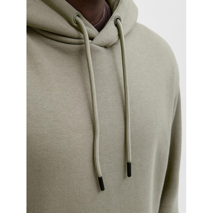 Чоловічий худі з каптуром JACK & JONES Mae однотонний, світло-сірий меланж (розмір XS, колір Vetiver)