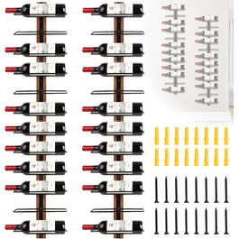 Настінна полиця для вина DBREAKS на 9 пляшок, дерев'яний тримач для вин, органайзер для винної кімнати, бару, вітальні