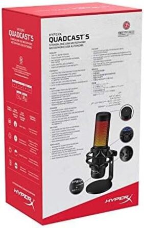 Мікрофон HyperX QuadCast S RGB USB для ПК, PS4, Mac – чорний, для стрімінгу, геймінгу, подкастів