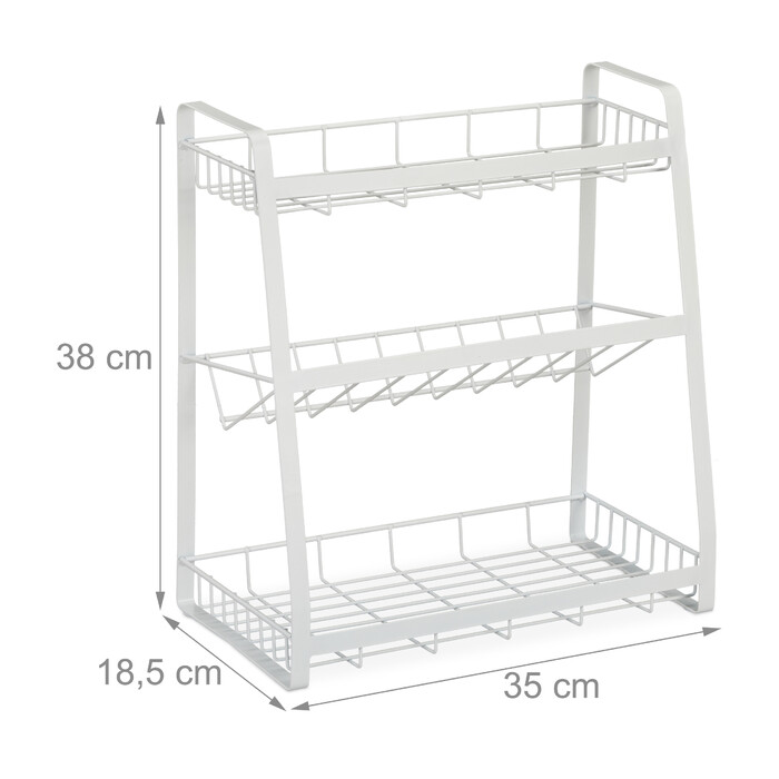 Relaxdays White Spice Rack with 3 Tiers