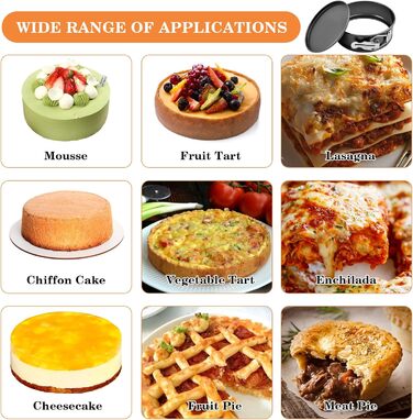 8 форм для кексів діаметром 10.2 см, міні-форми для чізкейків, знімний дно, антипригарне покриття, сталь