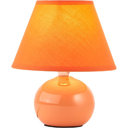BRILLIANT Primo – стильна настільна лампа з тканинним абажуром, оранжевого кольору, для спальні, вітальні та приліжкового столика, цоколь E14