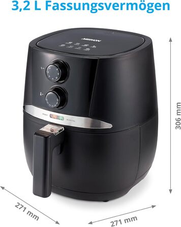Аерофритюрниця MEDION E10 S, 1500 Вт, 2,8 л, цифрове управління, чорна